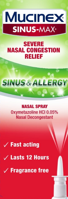 MUCINEX SINUSMAX Nasal Spray  Sinus  Allergy